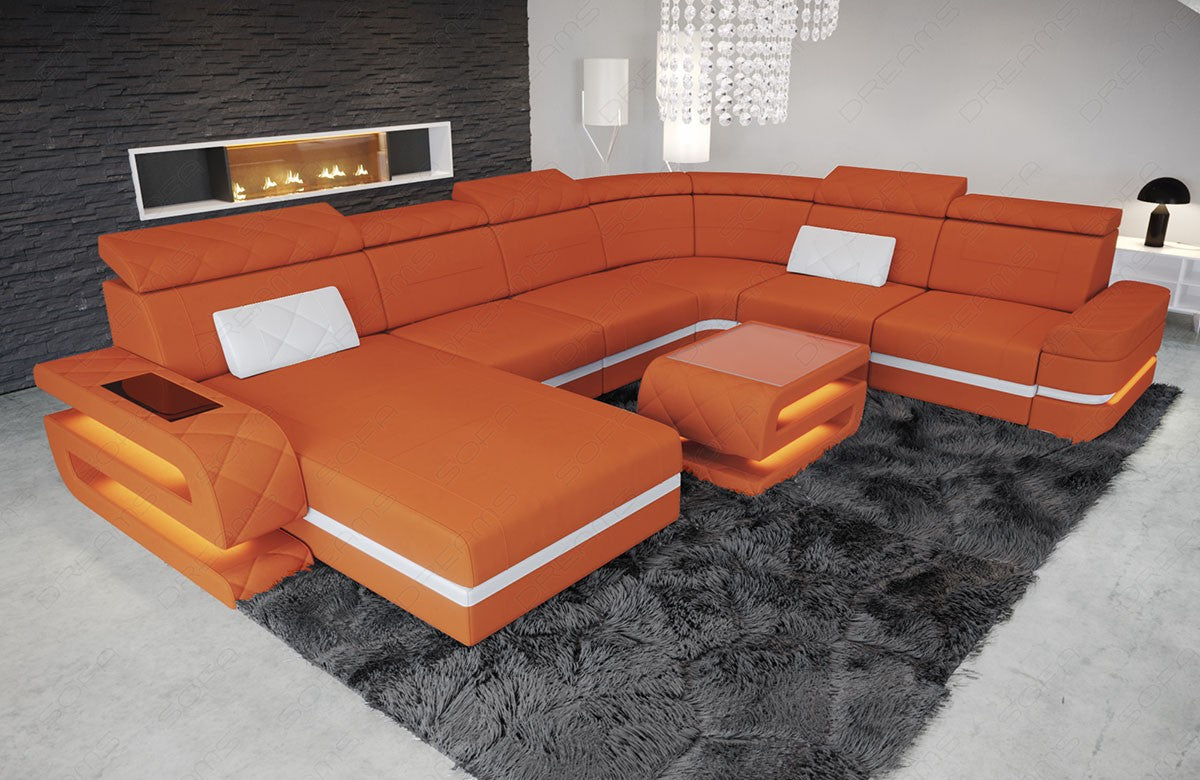 Xxl Sofa Bologna Mini U Shape Fabric