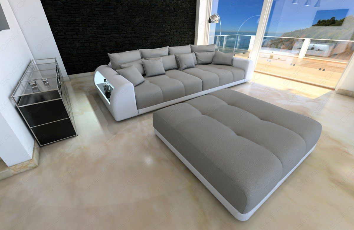 Big Sofa Miami In Woven Microfiber With Led