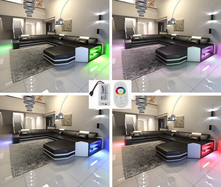 Couch Prato mit einer LED Beleuchtung (Farbwechsel) mit Touch Wheel Fernbedienung