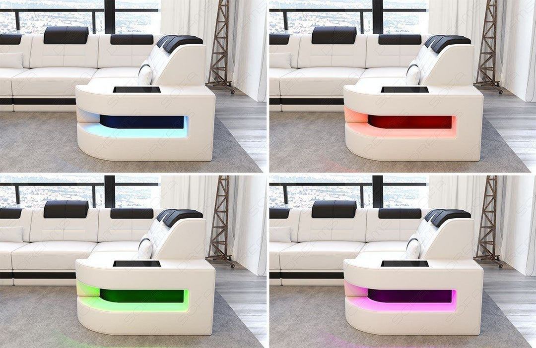 Detailbild der LED-Beleuchtung beim Sofa Como