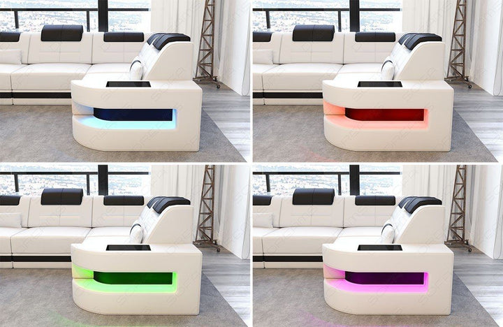 Detailbild der LED-Beleuchtung beim Sofa Como