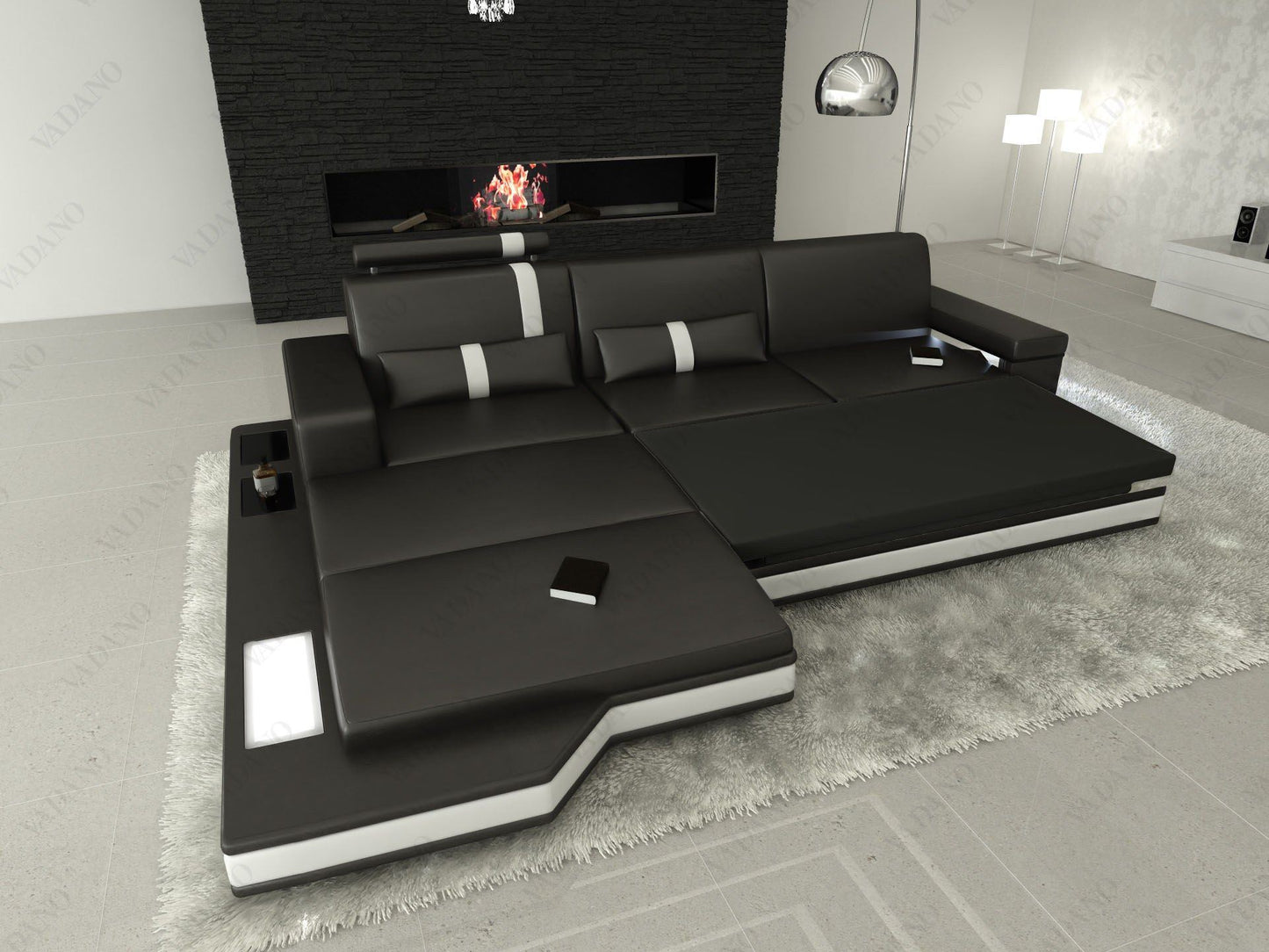 Corner Sofa Miranolo Leather Sofa With Ottoman