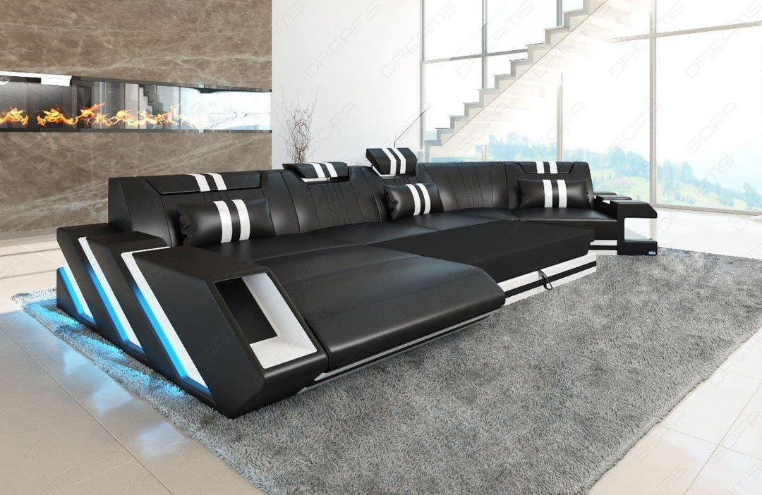Moderne Couch Wohnlandschaft Apollonia C Form mit optional erhÃ¤ltlicher Schlaffunktion