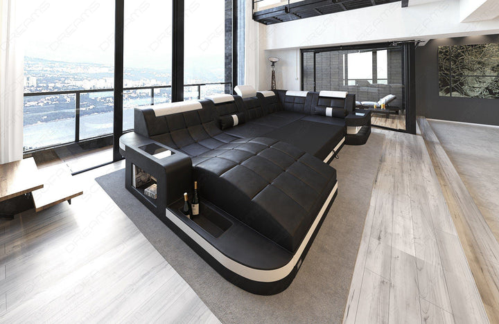 Die Ledersofa Wohnlandschaft Wave auch mit Bettfunktion bestellen und als Schlafsofa nutzen