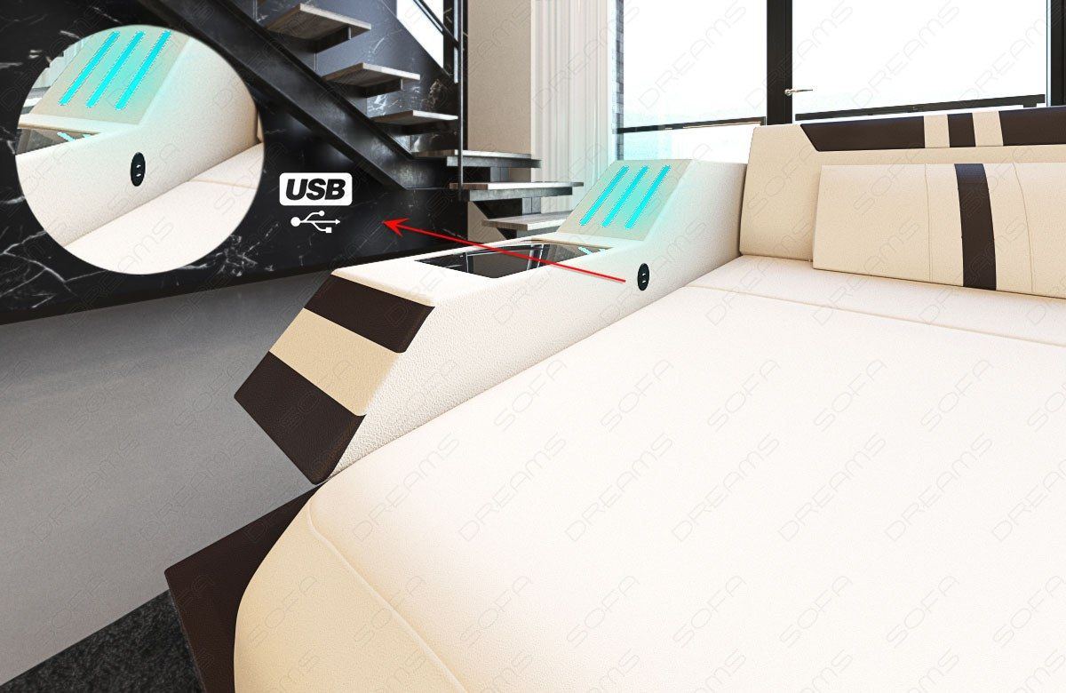 Rodeo Corner Sofa In Leather With Ottoman And Usb