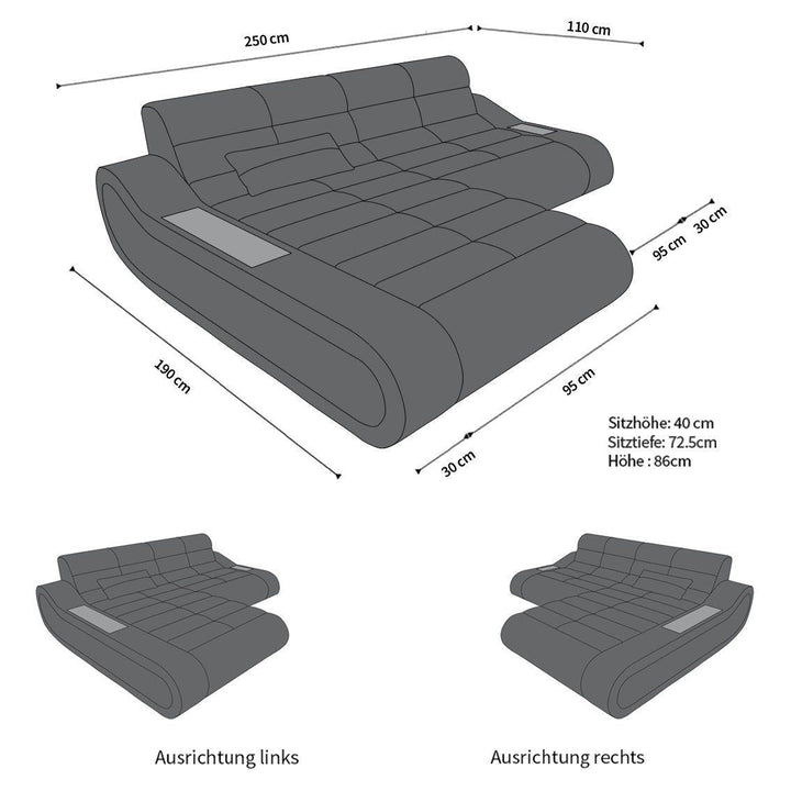 Sofa Concept L Abmessungen