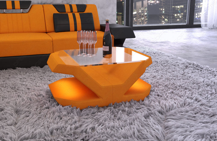 Couchtisch Venedig in apricot - Mineva16 Mikrofaser Stoff
