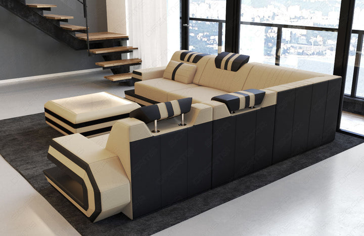 Polstersofa Ragusa L Form in beige - Mineva4 Mikrofaser Stoff