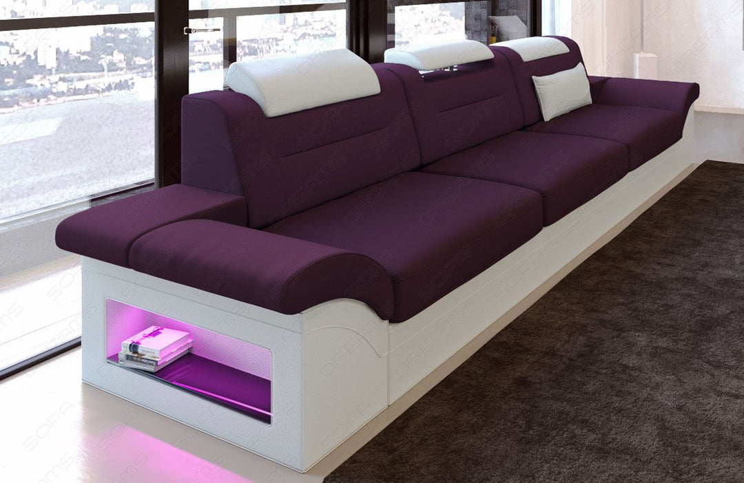 3 Sitzer Sofa Monza in lila - Mineva 13 - Die Relaxfunktion ist optional erhÃ¤ltlich.