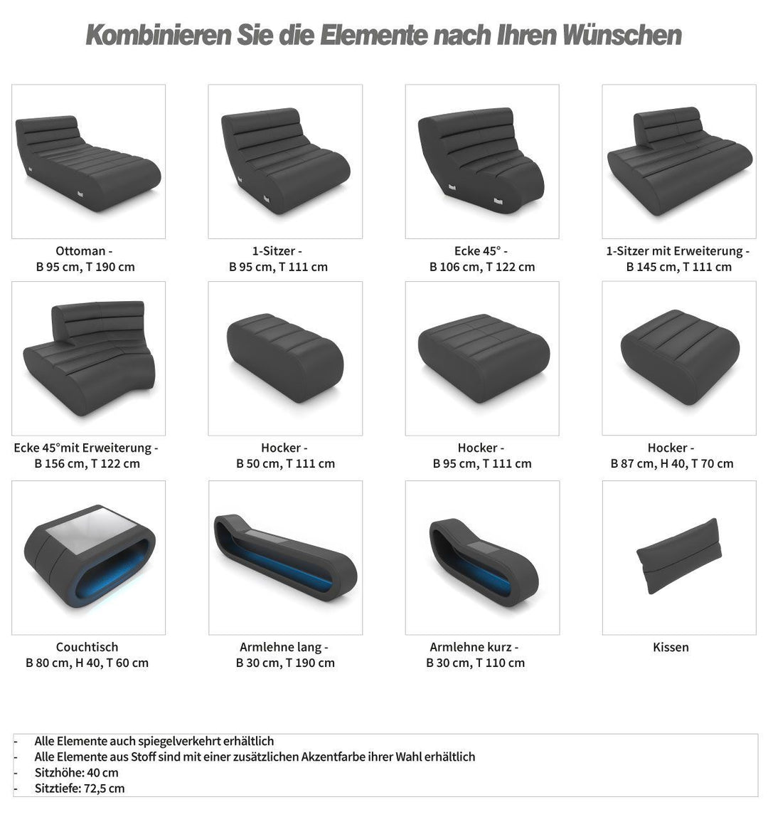 Stellen Sie sich ihr Traumsofa selbst zusammen!