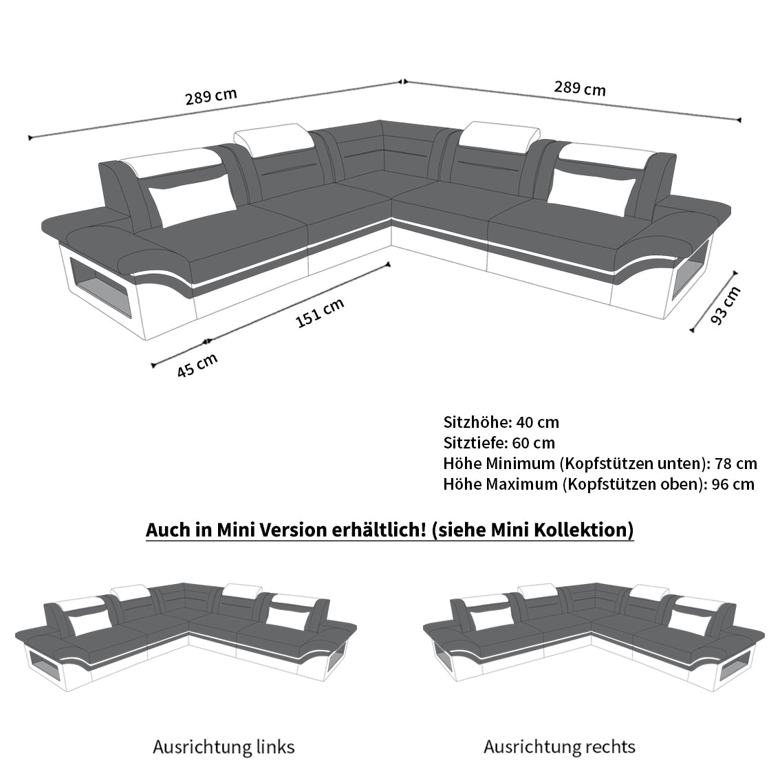Corner Sofa Evolo Leather