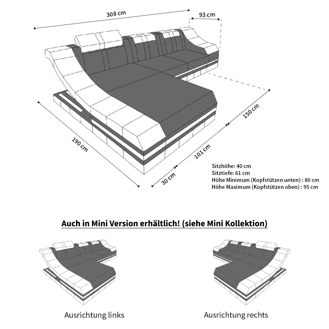 Temoni Corner Sofa With A Choice Of Fabric Cover