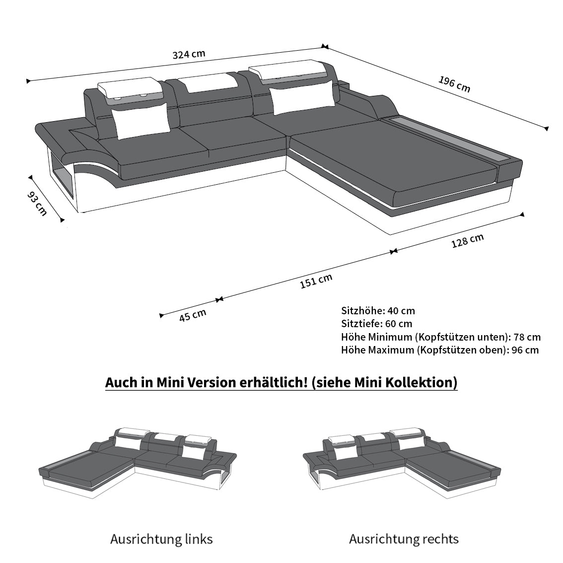 Corner Sofa Oronika With A Choice Of Fabric Cover