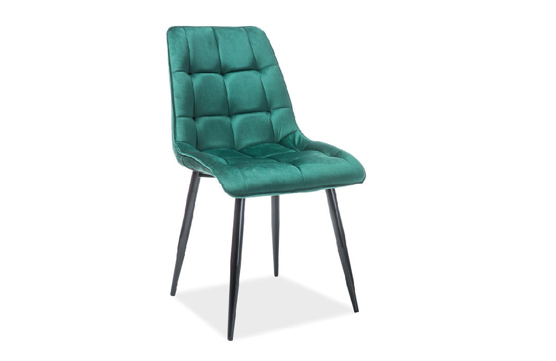 Design Esszimmerstuhl Chic mit Samtstoff Bezug in grÃ¼n