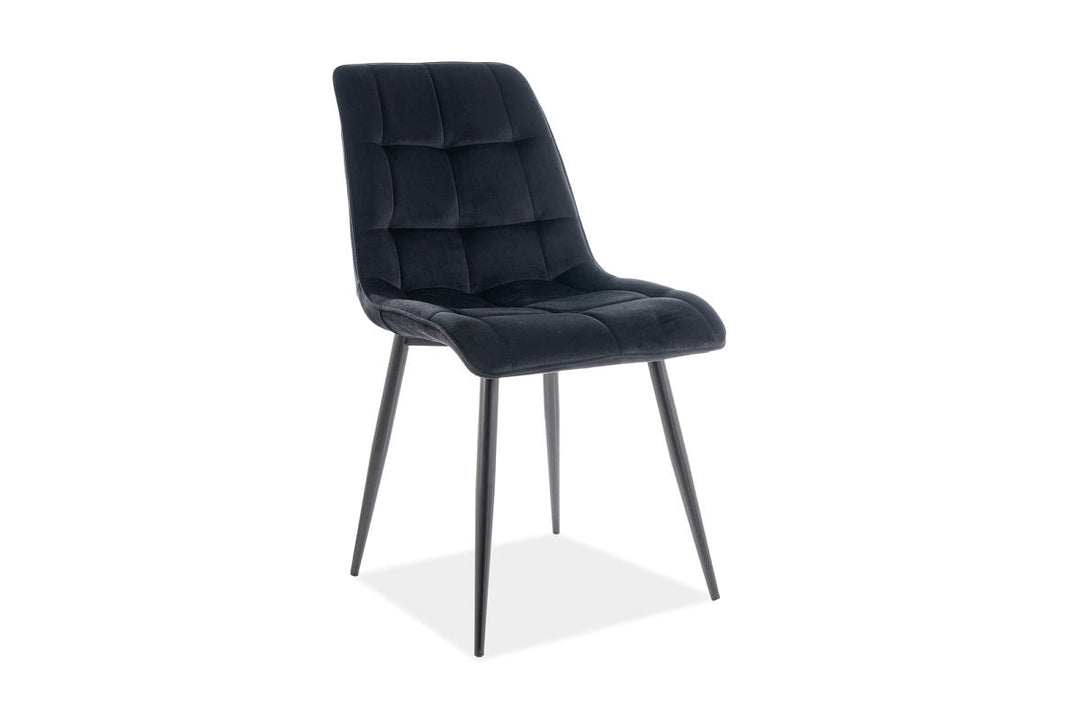 Design Esszimmerstuhl Chic mit Samtstoff Bezug in schwarz