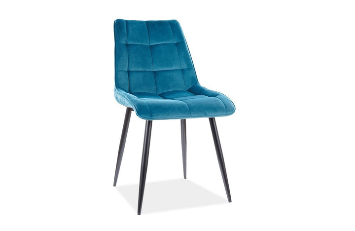 Design Esszimmerstuhl Chic mit Samtstoff Bezug in tÃ¼rkis