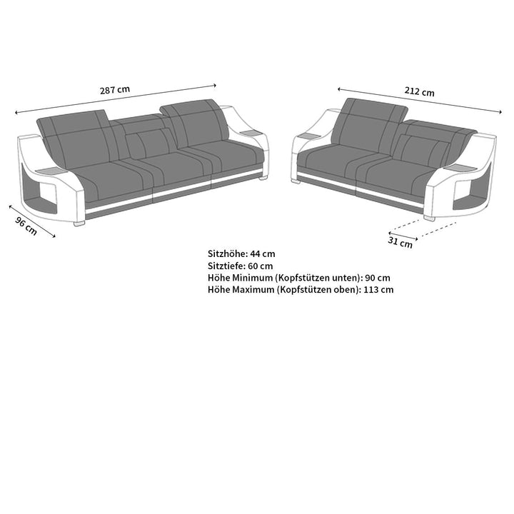 Abmessungen Sofa Garnitur Swing 2er und 3er