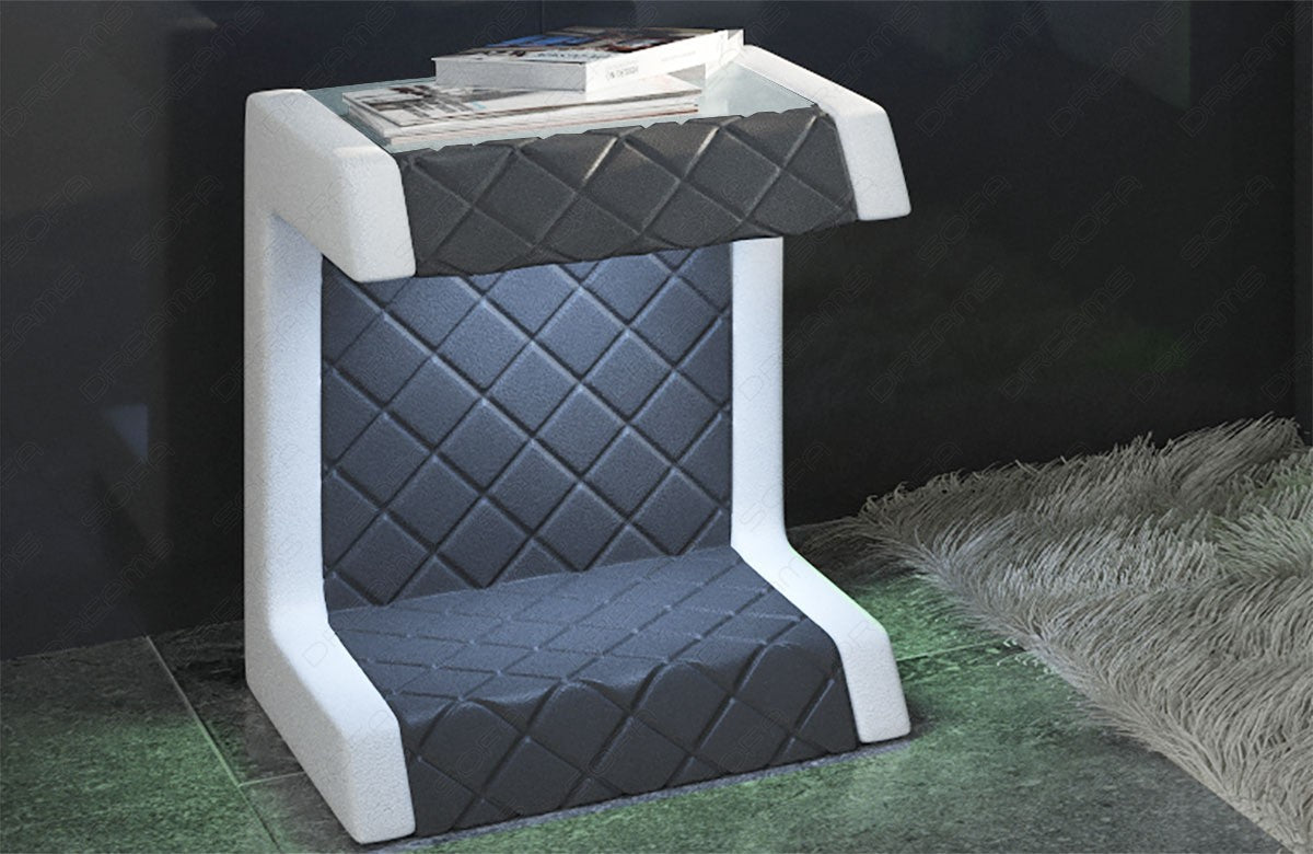 Bedside Table Paris Leather Side Table