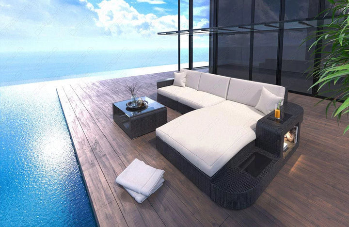 Rattan sofa Wave L Cream