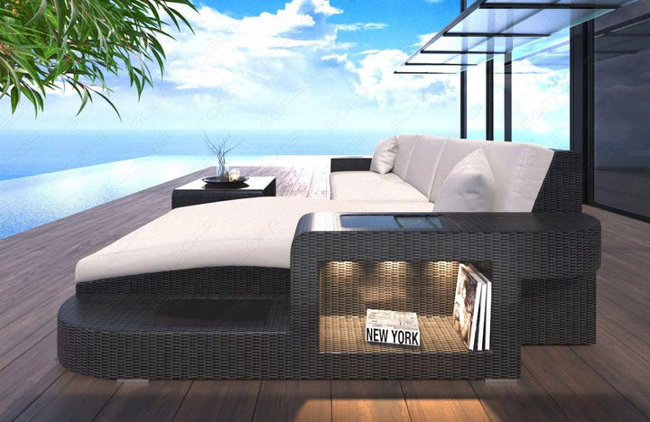 Rattan sofa Wave L Cream