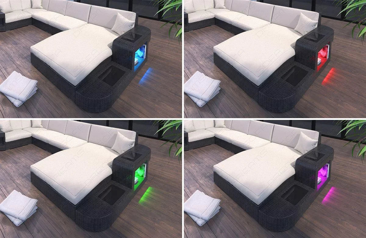 Rattan sofa Wave L Cream