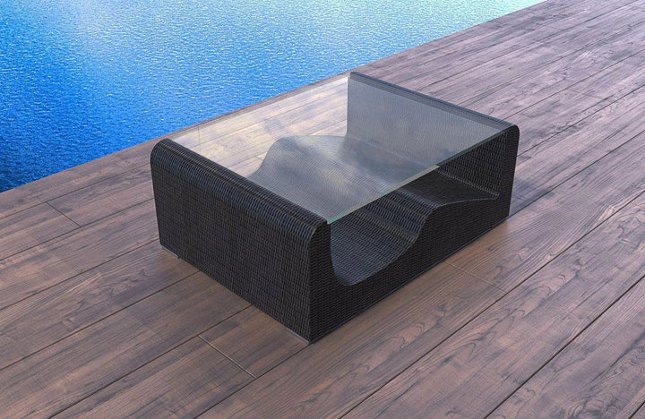 Rattan garden table Wave