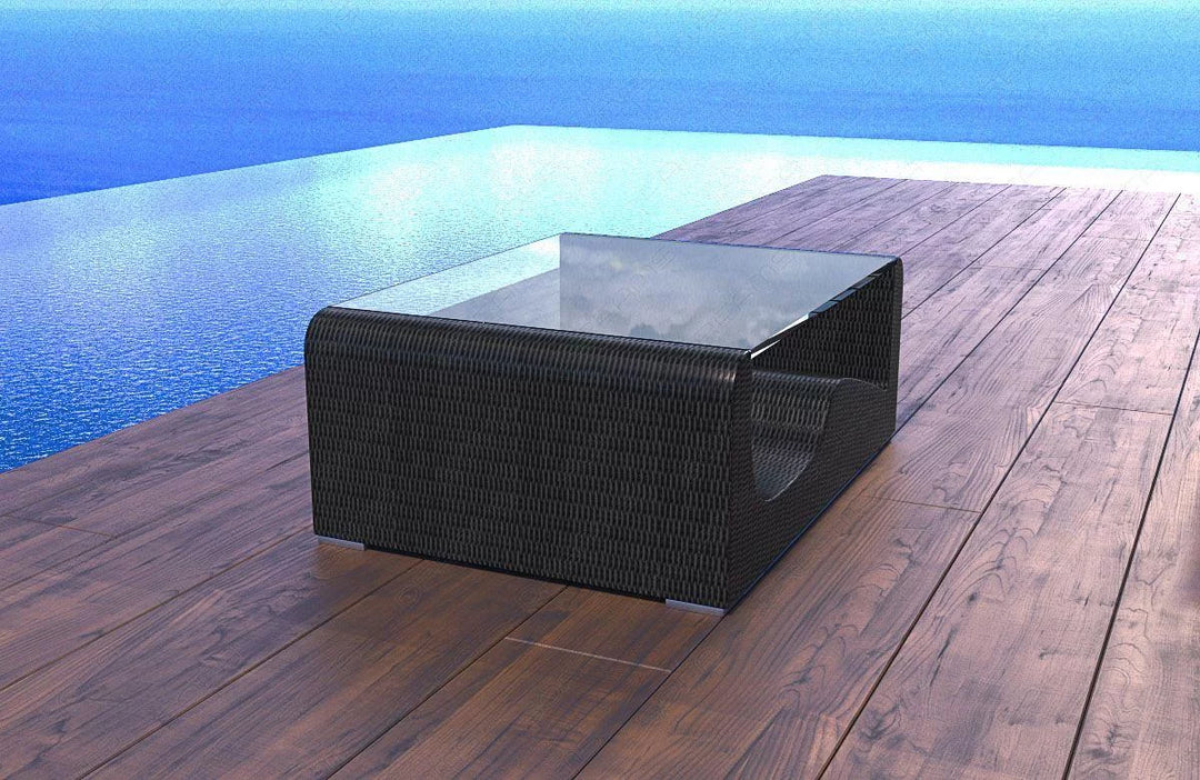 Rattan garden table Wave