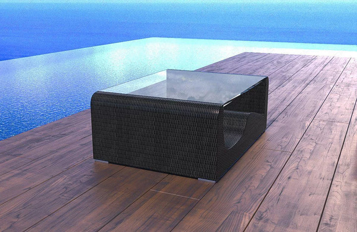 Rattan garden table Wave