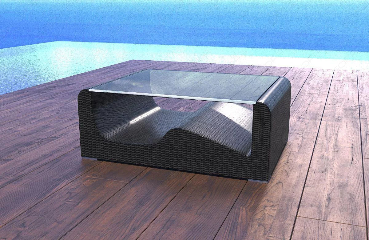 Rattan garden table Wave