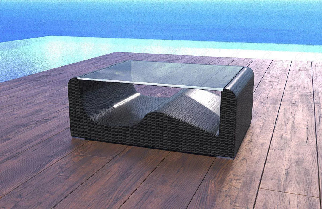 Rattan garden table Wave