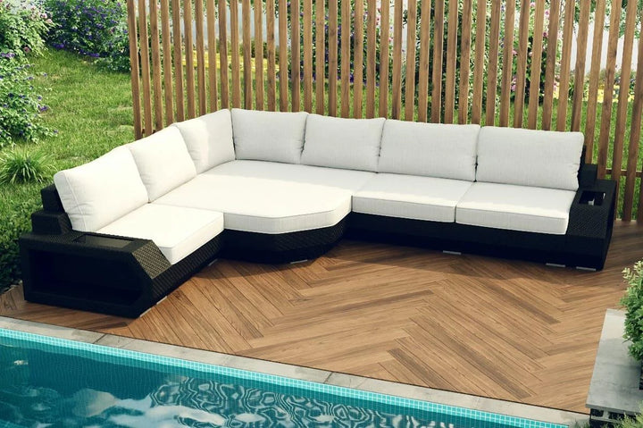 Rattan sofa Asti L long cream
