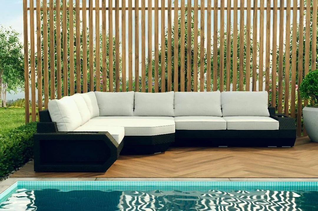 Rattan sofa Asti L long cream