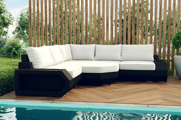 Rattan sofa Asti L short cream