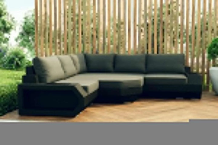 Rattan sofa Asti L short grey