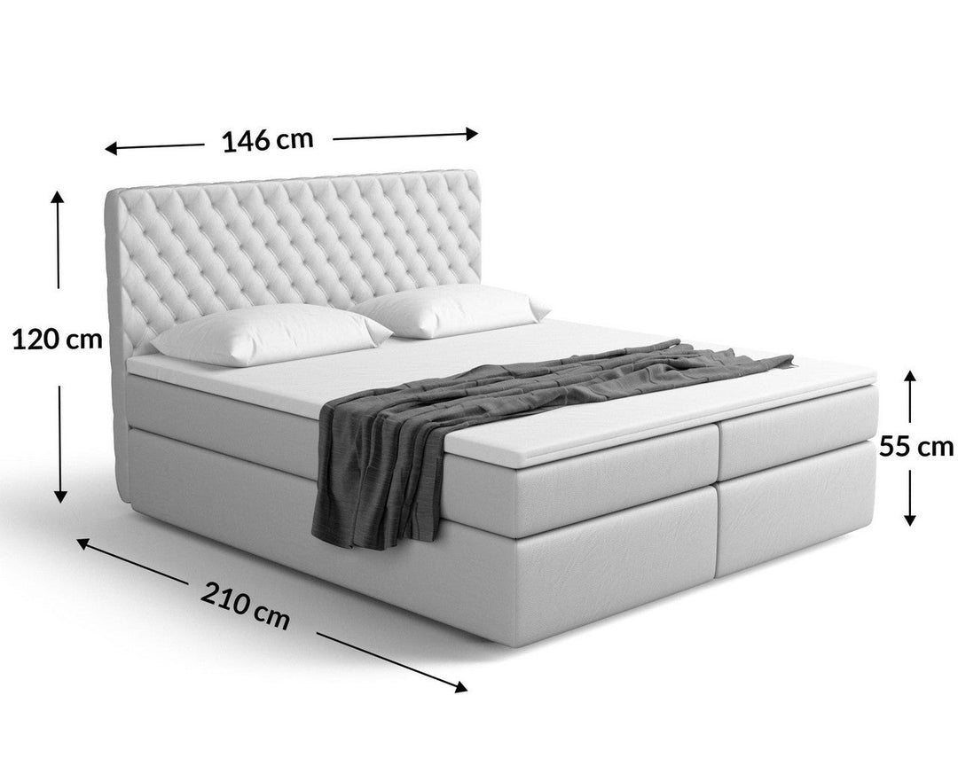 Boxspringbett Mejorada mit den MaÃŸen bei einer LiegeflÃ¤che von 140x200 cm