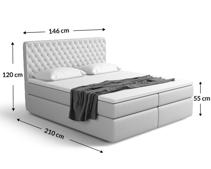 Boxspringbett Mejorada mit den MaÃŸen bei einer LiegeflÃ¤che von 140x200 cm