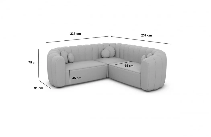 Corner sofa Almeria L shape fabric