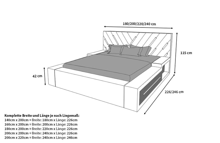 Abmessungen Bett Contrada