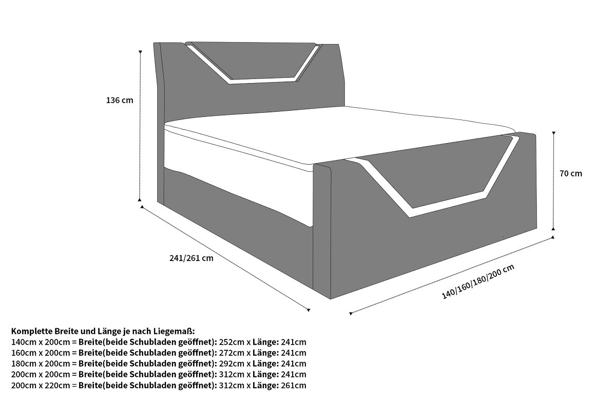 Nantes Fabric Box Spring Bed