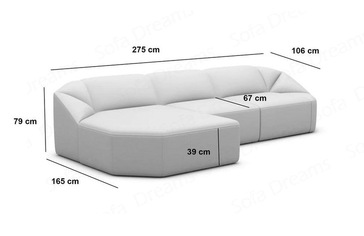 Upholstered Corner Sofa Cabrera L Shape Short