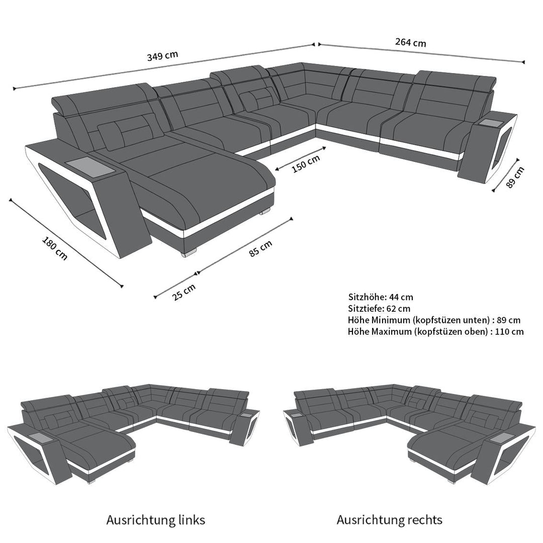 Abmessungen Sofa Catania XXL