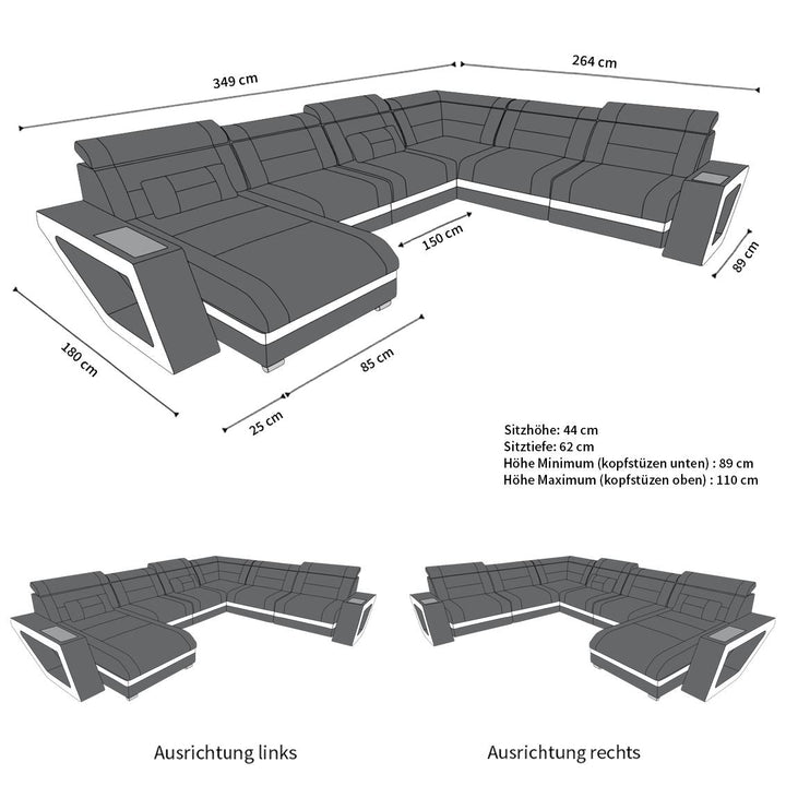 Abmessungen Sofa Catania XXL