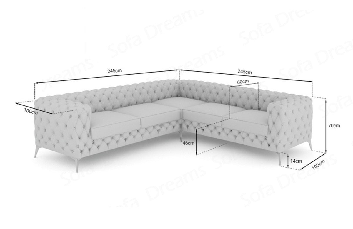 L-Shaped Fabric Sofa Cordoba