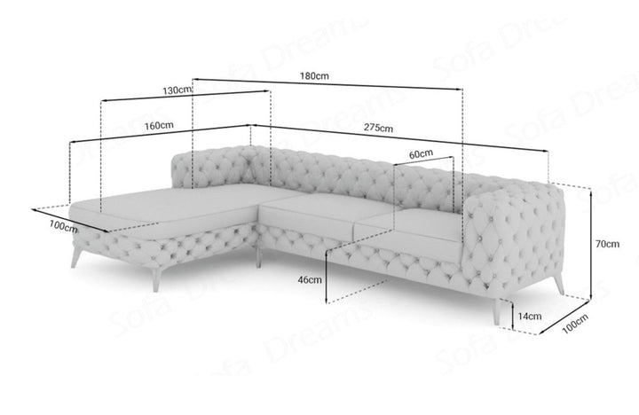 Corner Sofa Cordoba L Shape Short