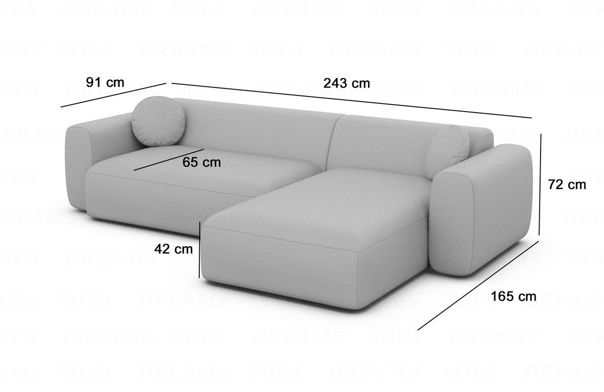 Corner Sofa Cortegada L Shape Short Fabric