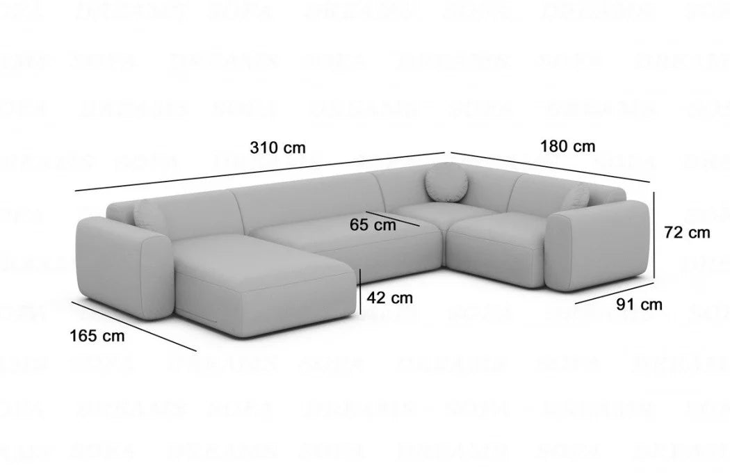 Living area Cortegada U-shaped fabric