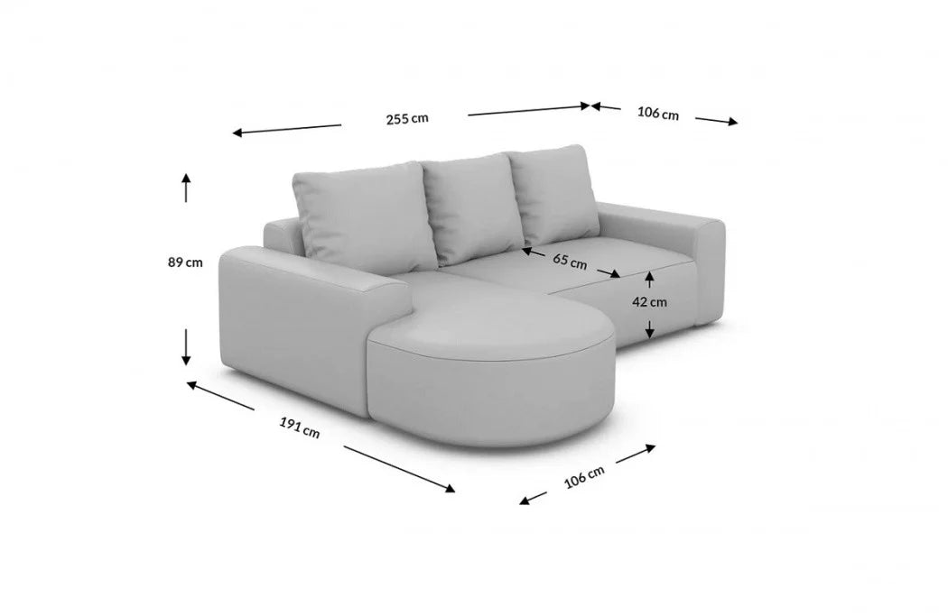 Fabric corner sofa Gomera L shape short