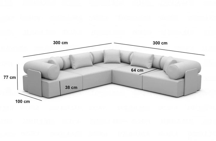 Corner sofa Laguardia L shape fabric