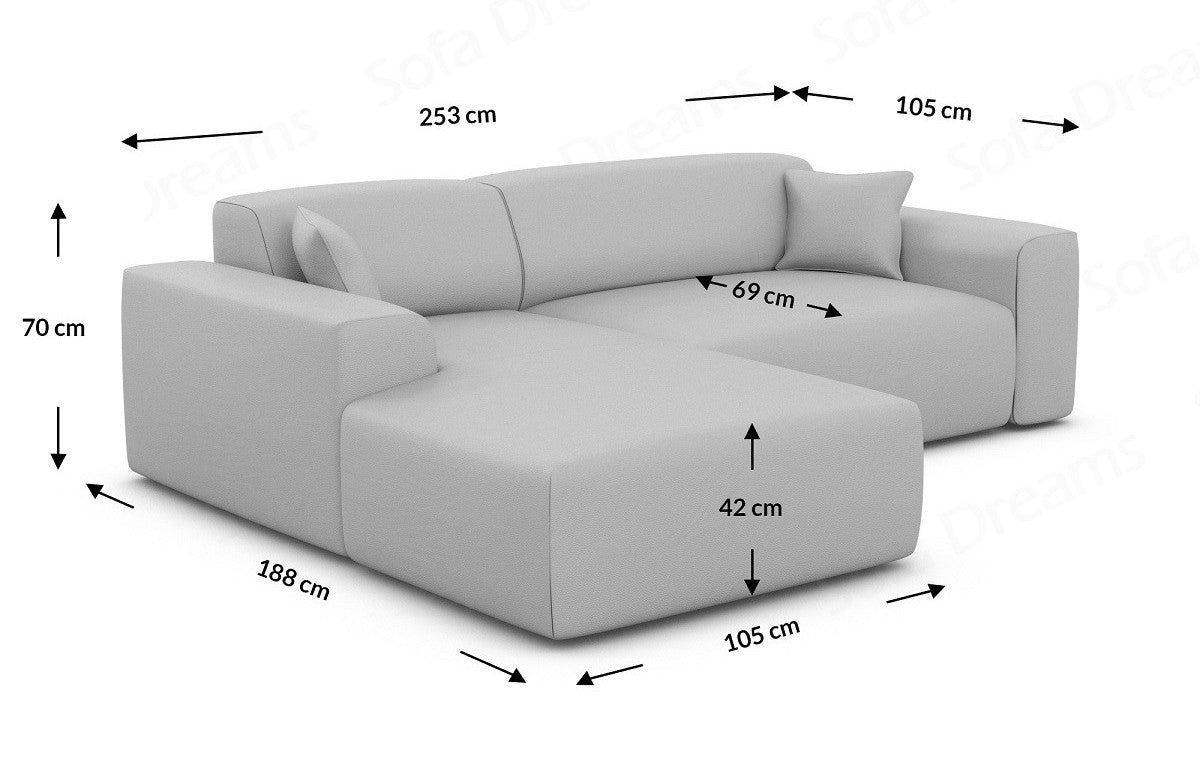 L Shape Fabric Sofa Mallorca Short