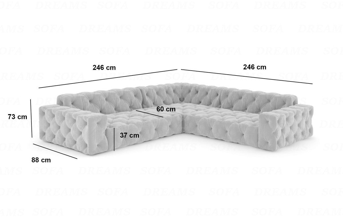 L-Shaped Fabric Sofa Menorca